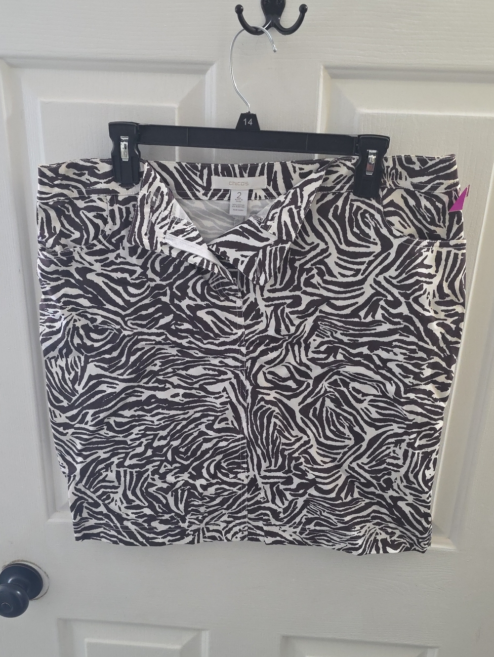 Chico's Black and White Zebra Print Skirt